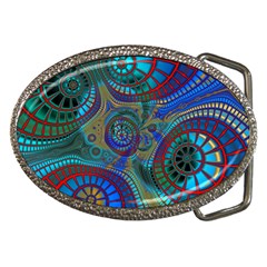 Fractal Abstract Line Wave Belt Buckles by HermanTelo