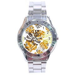 Pattern Leaves Stainless Steel Analogue Watch by HermanTelo