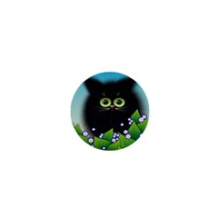 Kitten Black Furry Illustration 1  Mini Buttons by Sapixe