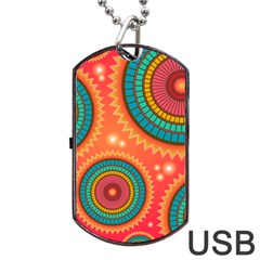 Texture Mosaic Pink Dog Tag Usb Flash (one Side) by HermanTelo