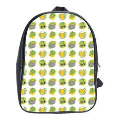 St Patricks Day Background Symbols School Bag (large)