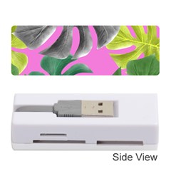 Tropical Greens Pink Leaf Memory Card Reader (stick) by HermanTelo