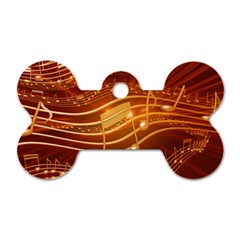 Music Notes Sound Musical Love Dog Tag Bone (two Sides) by Bajindul