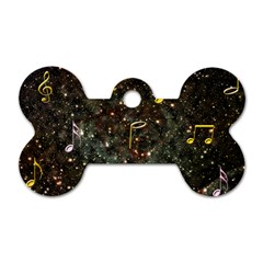 Music Clef Musical Note Background Dog Tag Bone (one Side) by Bajindul