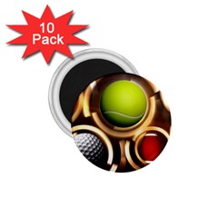 Sport Ball Tennis Golf Football 1 75  Magnets (10 Pack)  by Bajindul