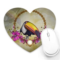 Cute Funny Coutan With Flowers Heart Mousepads by FantasyWorld7