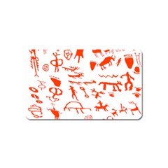 Petroglyph Art Symbols Art Rock Magnet (name Card) by Pakrebo