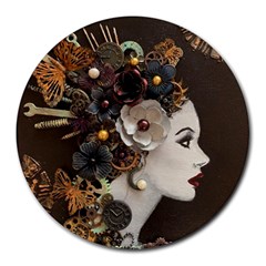 Mechanical Beauty  Round Mousepads by CKArtCreations