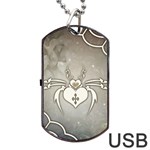 Wonderful Decorative Spider With Hearts Dog Tag USB Flash (One Side) Front