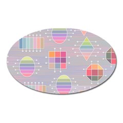 Pastels Shapes Geometric Oval Magnet by Pakrebo