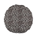 3d Leopard Print Black Brown Standard 15  Premium Flano Round Cushions Front