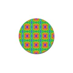 Groovy Purple Green Blue Orange Square Pattern Golf Ball Marker (10 Pack) by BrightVibesDesign