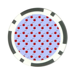 Kawaii Cherries Blue Pattern Poker Chip Card Guard (10 Pack) by snowwhitegirl