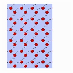 Kawaii Cherries Blue Pattern Large Garden Flag (two Sides) by snowwhitegirl