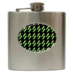 Ice Freeze Black Pattern Hip Flask (6 oz) Front