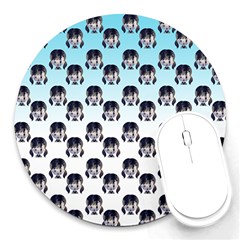 Forest Girl Gradient Blue Round Mousepads by snowwhitegirl