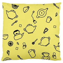 Tea Seamless Pattern Teatime Large Cushion Case (one Side) by Nexatart