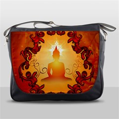 Buddah With Light Effect Messenger Bag by FantasyWorld7