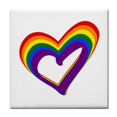 Rainbow Heart Colorful Lgbt Rainbow Flag Colors Gay Pride Support Tile Coasters by yoursparklingshop