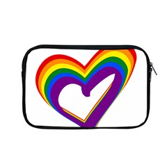 Rainbow Heart Colorful Lgbt Rainbow Flag Colors Gay Pride Support Apple Macbook Pro 13  Zipper Case by yoursparklingshop