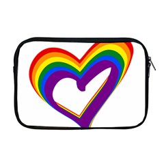 Rainbow Heart Colorful Lgbt Rainbow Flag Colors Gay Pride Support Apple Macbook Pro 17  Zipper Case by yoursparklingshop