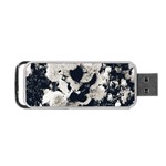 High Contrast Black and White Snowballs Portable USB Flash (One Side) Front