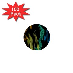 Smoke Rainbow Colors Colorful Fire 1  Mini Buttons (100 Pack)  by Pakrebo