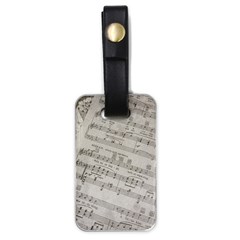 Sheet Music Paper Notes Antique Luggage Tag (one Side) by Pakrebo