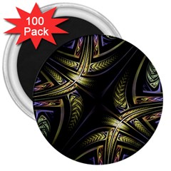 Fractal Braids Texture Pattern 3  Magnets (100 Pack) by Pakrebo