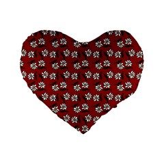 Daisy Red Standard 16  Premium Heart Shape Cushions by snowwhitegirl