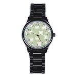 Background Non Seamless Pattern Stainless Steel Round Watch Front