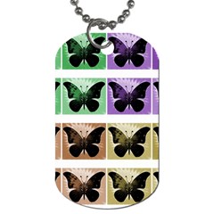 Seamless Wallpaper Butterfly Dog Tag (one Side) by Pakrebo