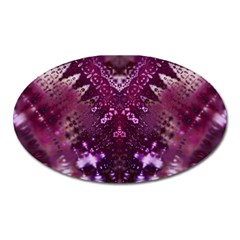 Pink Fractal Lace Oval Magnet by KirstenStar