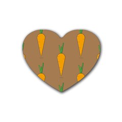 Healthy Fresh Carrot Rubber Coaster (heart)  by HermanTelo