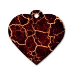 Lava Fire Dog Tag Heart (Two Sides) Front