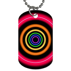 Neon Light Abstract Dog Tag (two Sides) by Bajindul