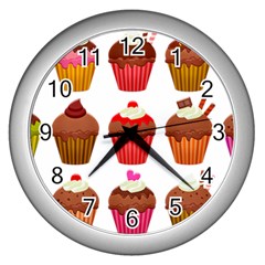 Chocolate Cake Muffin Wall Clock (silver) by Bajindul