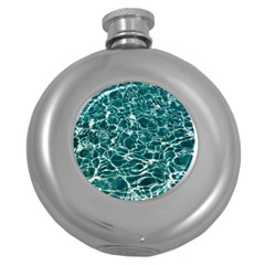 Pool Swimming Pool Water Blue Round Hip Flask (5 Oz) by Pakrebo