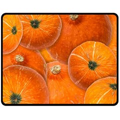 Pumpkin Halloween Fall Thanksgiving Double Sided Fleece Blanket (medium)  by Pakrebo