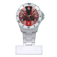 Low Angle Photography Of Red Metal Tower Plastic Nurses Watch by Pakrebo