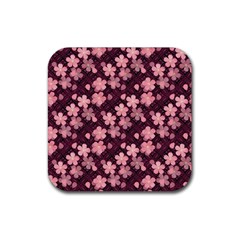 Cherry Blossoms Japanese Rubber Coaster (square)  by HermanTelo