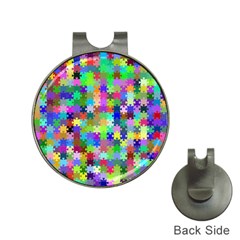 Jigsaw Puzzle Background Chromatic Hat Clips With Golf Markers