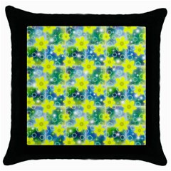 Narcissus Yellow Flowers Winter Throw Pillow Case (black) by HermanTelo