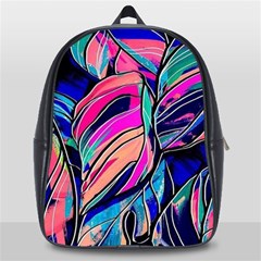 Tropical Leaves Resize 2000x2000 Same A3580b School Bag (large) by Sobalvarro