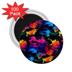 Tie Dye Rainbow Galaxy 2 25  Magnets (100 Pack)  by KirstenStar