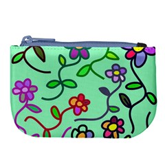 Flowers Floral Plants Large Coin Purse by Bajindul