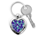 Ice Cream Tropical Pattern Blue Key Chain (Heart) Front