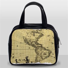 Map Vintage Old Ancient Antique Classic Handbag (two Sides) by Sudhe