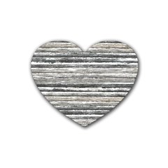 Striped Grunge Print Design Rubber Coaster (heart)  by dflcprintsclothing