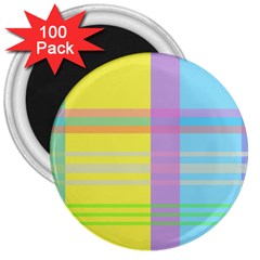 Easter Background Easter Plaid 3  Magnets (100 Pack) by Simbadda